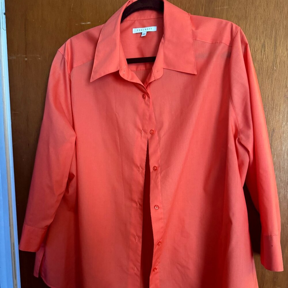 Foxcroft non-iron 3/4 Sleeves women's shirt size 18W